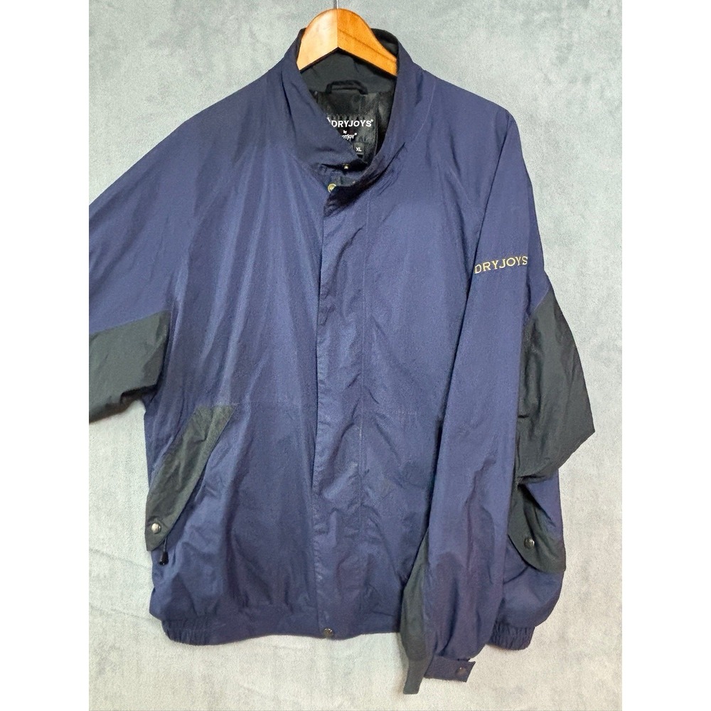 Footjoy Dryjoys Waterproof Golf Jacket Full Zip Mens L Navy Blue Classic